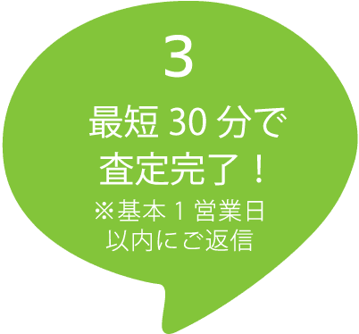 最短30分で査定完了